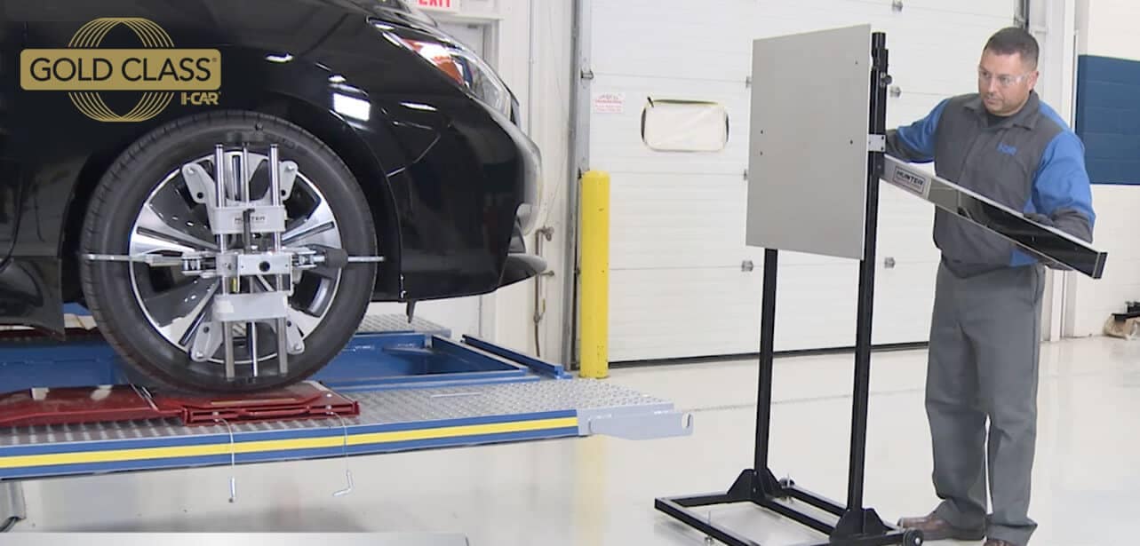 body shop interior Miller Auto Body Shop in St. Cloud MN